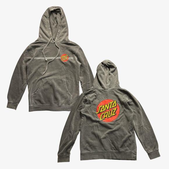 Santa Cruz Other - Grey "santa cruz" skateboards graphic grey hoodie sweatshirt - size small